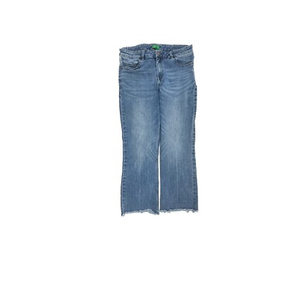 Dip Crop Raw Hem Women's size 10 Medium Blue Denim Jeans-image