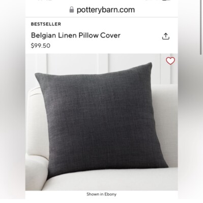 pottery barn belgian linen pillow cover-image