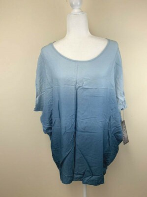 NWT Ruff Hewn Gray M Blue Ombre Dip Dye Dolman Shirt Oversized Medium-image