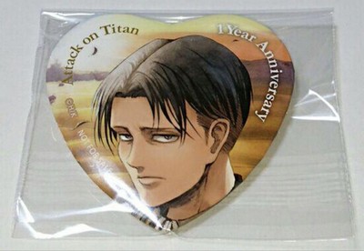 Attack On Titan Levi Heart-Shaped Can Badge Online Exhibition Bonus Novelty-image