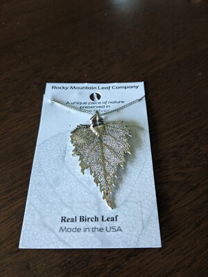 Fine Silver Dipped Large Real Birch Leaf  Stunning 2.5