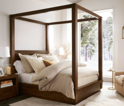 1 Pottery Barn Belgian Flax Linen King / Cali King Duvet Cover In Dark Flax NEW-image