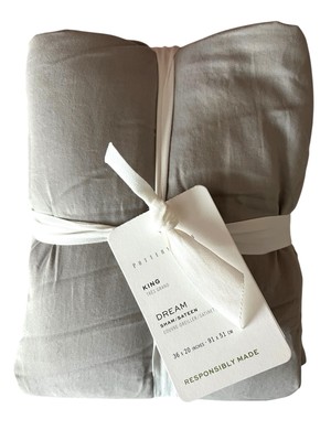 Pottery Barn NWT DREAM Sateen Gray King Organic Cotton Pillow Sham 36”x20” NEW-image