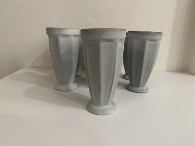 Pottery Barn Mendocino Handcrafted Stoneware Ice Cream Float Cups Set of 7-image