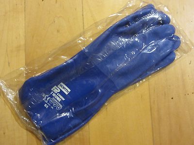 (2) Pairs North Honeywell Pro Chem Dipped PVC Work Gloves T1612WG Large / Size 9-image