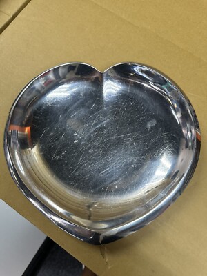 Nambe Studio 2009 Metal Heart Shaped Alloy Love Plate by Sean O'Hara New In Box-image
