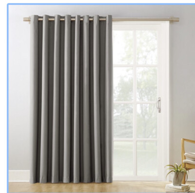 Sun Zero Conrad Extra-Wide Blackout Sliding Patio Door Curtain Single Panel-image