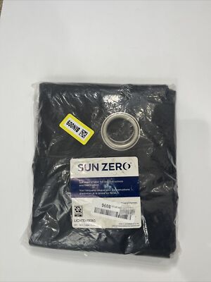 Sun Zero Room Darkening Curtain- One Panel-40x84 Color Black-image