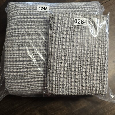 POTTERY BARN 2 PC HONEYCOMB DUVET COVER SET FULL/QUEEN & (1) STANDARD SHAM~ GRAY-image