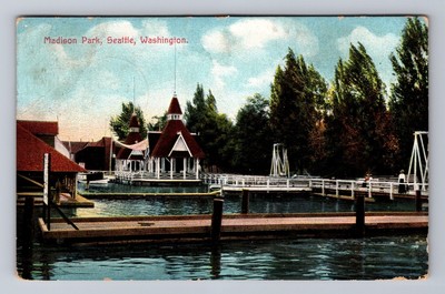 Seattle WA-Washington Madison Park Vintage Postcard Old Card View Standard Post-image