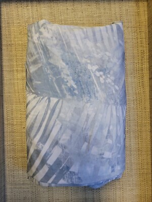 Pottery Barn Layla Palm Organic Cotton Full/Queen Duvet Cover Blue-image