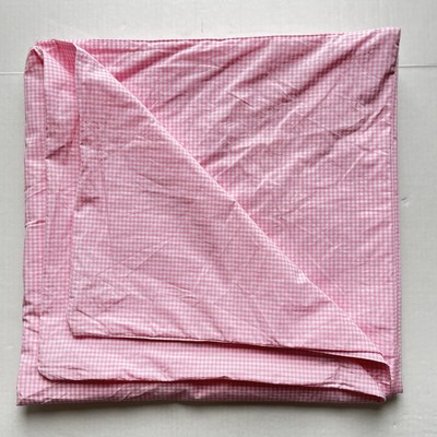 Pottery Barn Kids Pink  Gingham Check Duvet Cover Only Full/Queen Button Closure-image
