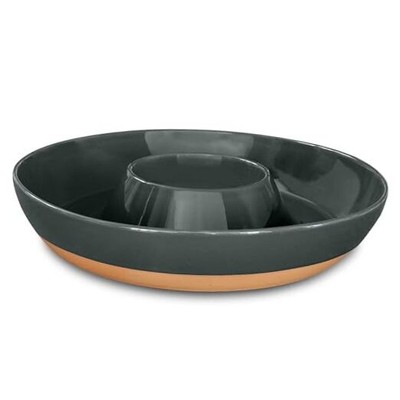 Mora Ceramic Chips and Dip Serving Tray: Large Divided Party Bowl Set for -image