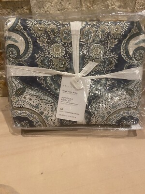 Pottery Barn Jordana Paisley Duvet King Cal King Brand New In Packaging-image