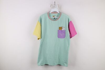 Teddy Fresh x Rip N Dip Mens XL Distressed Color Block Striped T-Shirt Cotton-image