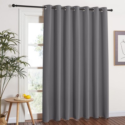 NICETOWN 100x84 Extra Wide Grey Blackout Curtain Grommet Thermal Insulated-image