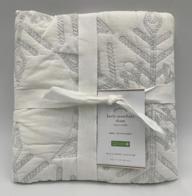 Pottery Barn Karly Snowflake Sham White Euro #H628-image