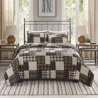 Reversible Quilt Cabin Lifestyle Plaid Design  All Season Breathable Coverlet B-image