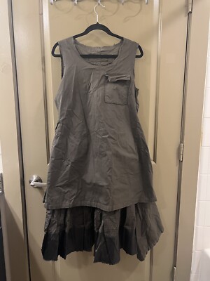 Rundholz Dip cotton olive green midi dress sz L (item A58)-image