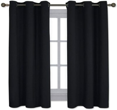Nicetown Blackout Curtain Panels Window Draperies - (Black) 42X63 Inch, 2 P-image
