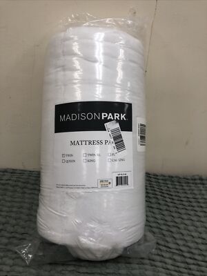 Madison Park Mattress Pad Twin Size White-image