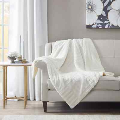Madison Park Arctic Ultra Plush Down Alternative Throw 50x60 Ivory-image