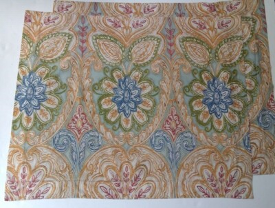 Lot of 2 Pottery Barn Sham Pillowcase Paisley Floral Medallion Standard Cotton -image