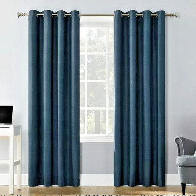 Sun Zero Blackout Curtains Lichtenberg 50 X 95 Panel Navy Blue-image