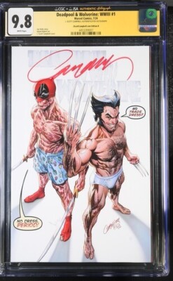Deadpool & Wolverine WWIII #1 2024 Marvel CGC 9.8 JSA Signed Campbell Edition B-image
