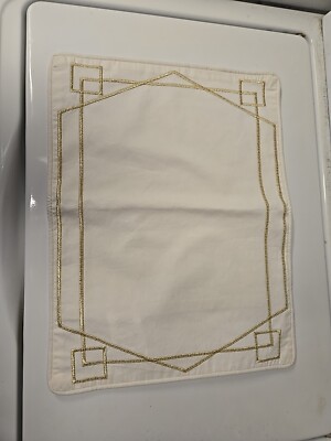 Pottery Barn Pillow Cover Ivory With Gold Embroidery  16