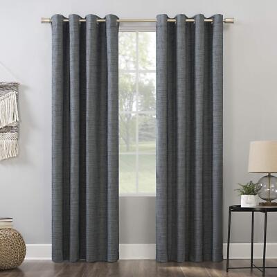 Sun Zero Brooks Burlap Weave Thermal Extreme Total Blackout Grommet Curtain-image