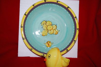 Large Cheryl Thompson Peeps Ceramic Chip Dip Set Brand New In Box Free Shipping-image