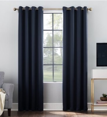 Sun Zero Oslo Theater Grade Extreme Blackout Grommet Curtain Panel 52x84 Indigo-image