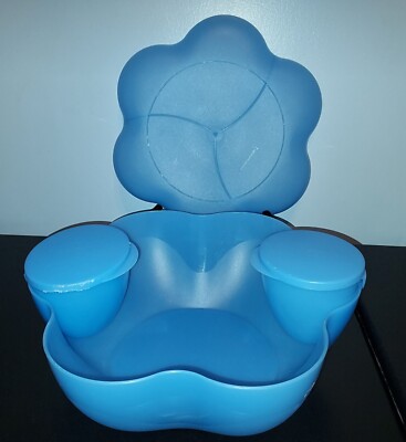 Tupperware Large Chip 'N Dip Party Bowls Set Dips Blue Super Bowl LIX-image