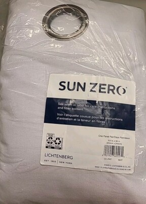 Sun Zero Pratt Tonal 2-Pack Lichtenberg Blackout Curtain Panel 100”x 96” White-image