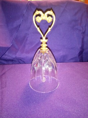 Vintage Studio Nova Crystal/Glass Bell with Gold Heart Handle-image
