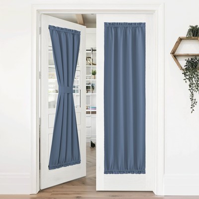Sidelight Curtain Panel - Thermal Insulated Blackout Solid Door Curtain-image