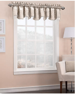Sun Zero Room Darkening Window Valance NEW 40x18 Taupe Msrp $40.00-image