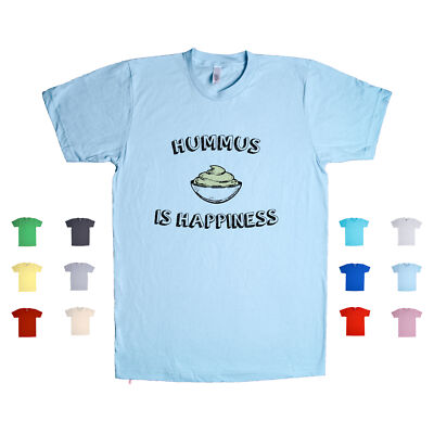 Hummus Is Happiness Middle Eastern Chickpea Garabanzo Beans Dip Unisex T Shirt-image