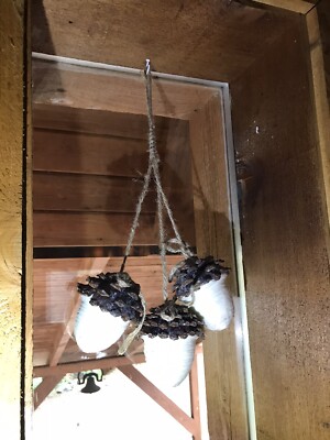 New Pottery Barn Large Handcrafted Acorn Cluster Christmas Tree Ornament-image