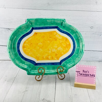 Studio Nova FRULOS GRAPES Hand Painted Oval Square Portugal Made Platter Tray-image