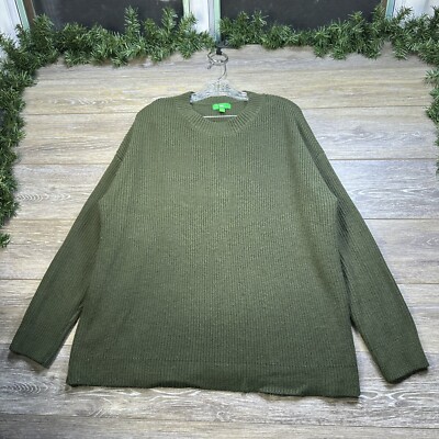 DIP Sweater Size XL Extra Large Women’s Green Knit Thermal Acrylic Warm Stretch-image