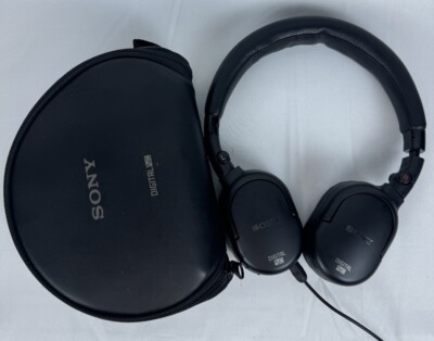 Sony MDR-NC200D Digital Noise Cancelling Headphones Black Tested Working 3 Rcvrs-image