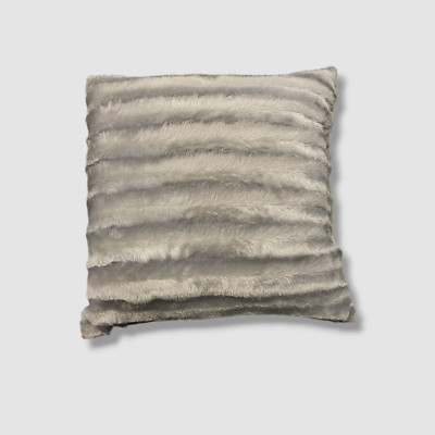 Madison Park Gray Duke Ribbed Faux-Fur Decorative Pillow-image