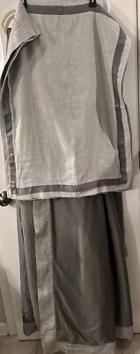 Pottery Barn King Lyocell/Linen Duvet Cover / 2 Shams Linen/Cotton Gray EUC-image