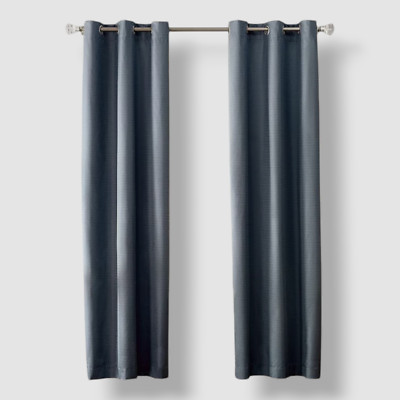 Sun Zero Gray Cooper Grommet Top One Curtain Panel Only Size 40