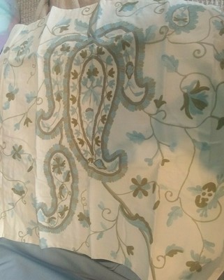 1 Pottery Barn Paisley crewel euro  sham New with tag-image