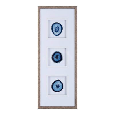 Madison Park Genuine Agate Wall Art Living Room Décor - Glass Framed 4 Inch-image