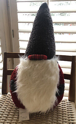 Pottery Barn Clarke Gnome Shaped Pillow  Plush  Christmas 25” NIP-image