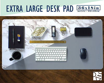 Paint Dipped White Marble Large Desk Pad - Choose Your Dip Color! 36x18